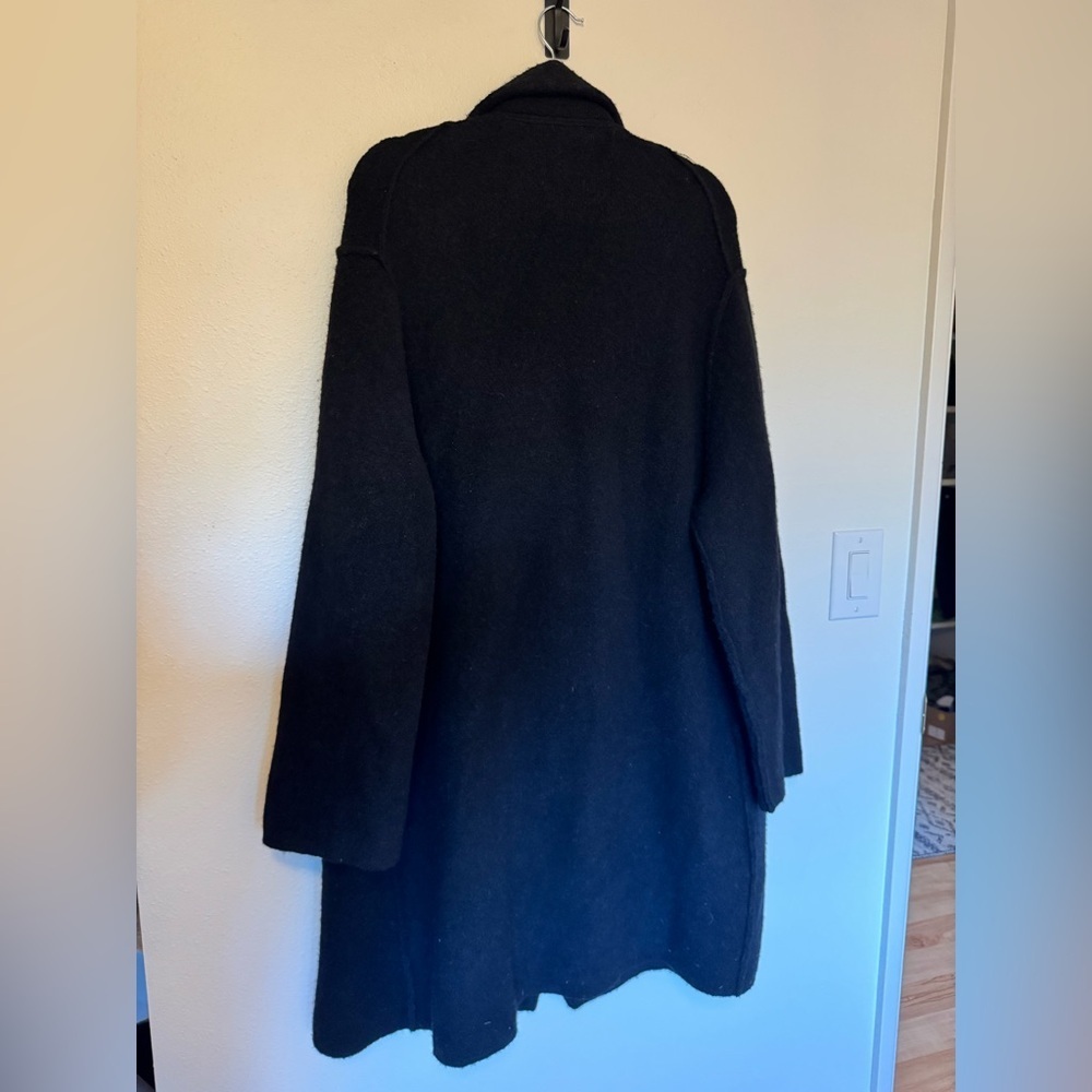 VINCE Cardigan Coat Brushed Wool Alpaca Blend Oversized Sweater Size XL Black - Picture 5 of 13